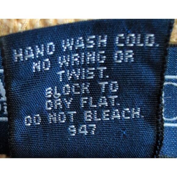 Vintage Lands End Chunky Knit Henley Sweater Men XL Preppy Old Money Grandpa 90s - Picture 5 of 5